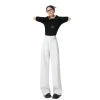 Grey wide-leg pants for women 2026 new style, high-end suit pants, high-waisted, draping, casual floor-length straight-leg pants Item Picture